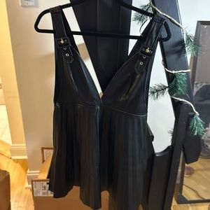 Zara Black “Leather” Mini Dress w/ Buckles